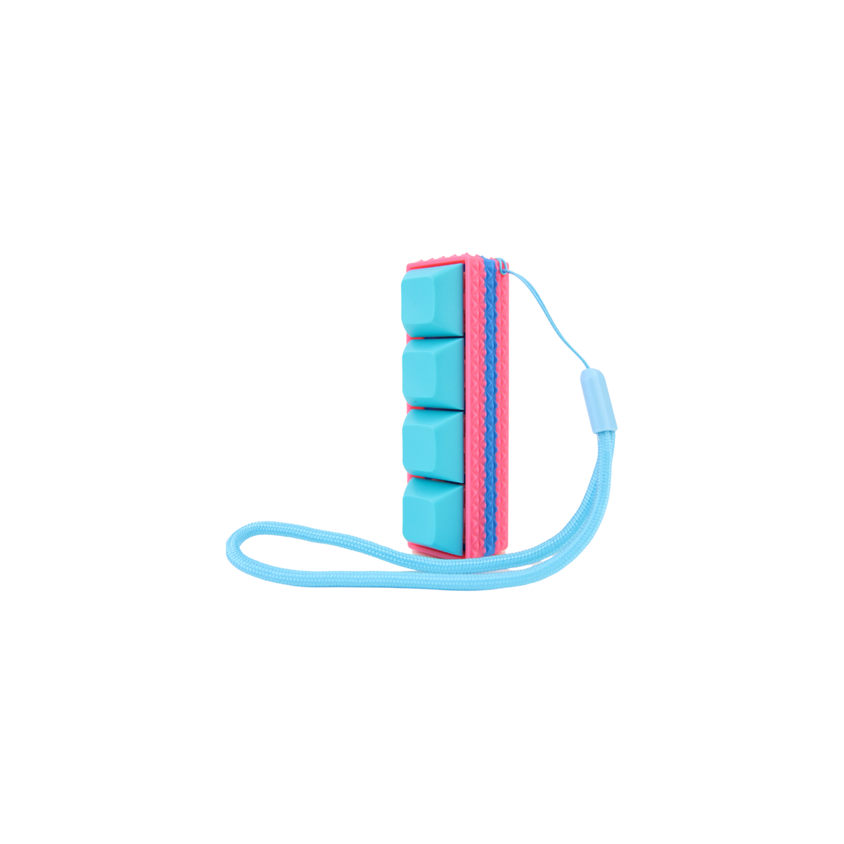 Picky Clicky™ Clicking fidget with Pink/Blue striped textured sides An ...