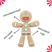 Bundle - 3 Gingerbread Man Tree Ornament Fidget