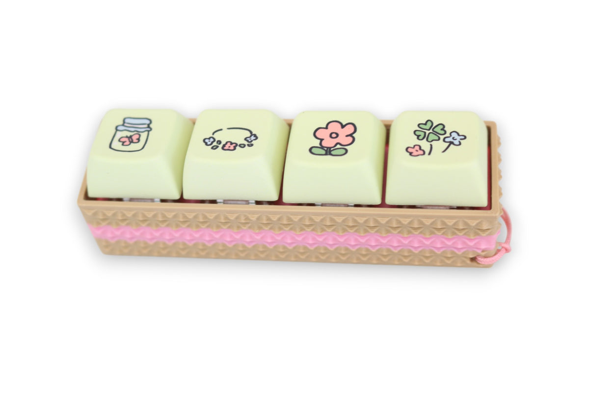 Beige and Pink Flower Picky Clicky™ Clicking fidget textured sides Anx ...
