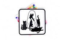Ghost with multiple Cats Picky Pad Satisfy Your Urge to Pick, Pop and Peel Stress-Free! Picky Pad and Tray