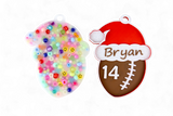 Personalized Christmas Football Ornament Picky Party Pad™- Satisfy Your Urge to Pick, Pop and Peel Picky Pad