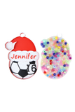 Personalized Christmas Soccer Ball Ornament Picky Party Pad™- Satisfy Your Urge to Pick, Pop and Peel Picky Pad