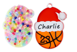 Personalized Christmas Basketball Ornament Picky Party Pad™- Satisfy Your Urge to Pick, Pop and Peel Picky Pad