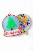 Personalized Christmas Snow Globe Ornament Picky Party Pad™- Satisfy Your Urge to Pick, Pop and Peel Picky Pad