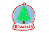 Personalized Christmas Snow Globe Ornament Picky Party Pad™- Satisfy Your Urge to Pick, Pop and Peel Picky Pad