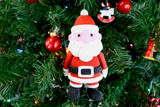 Santa Ornament 3D Printed in Faux Crochet Style Christmas Tree Decoration Festive Holiday Decor