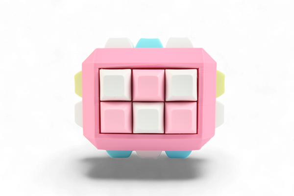 Rectangle To Rectangular Fidget RECTANGLE Cube Fidget 32 key caps - Clicky Fidget PINK Frame ...