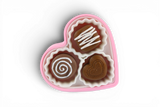 Heart Box of Chocolate Clicky - 3 Tactiles - Pink