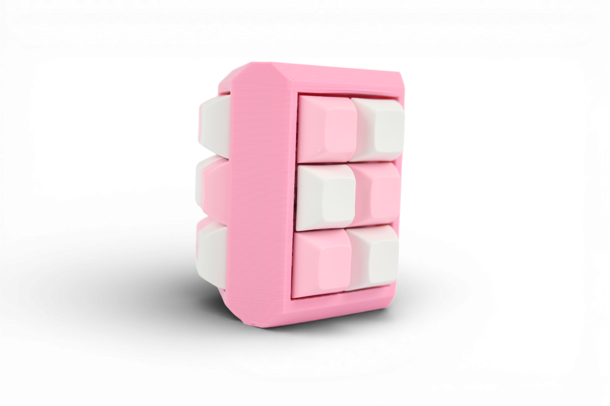 Triangle Cube Fidget 18 key caps - Clicky Fidget Pink Frame ...