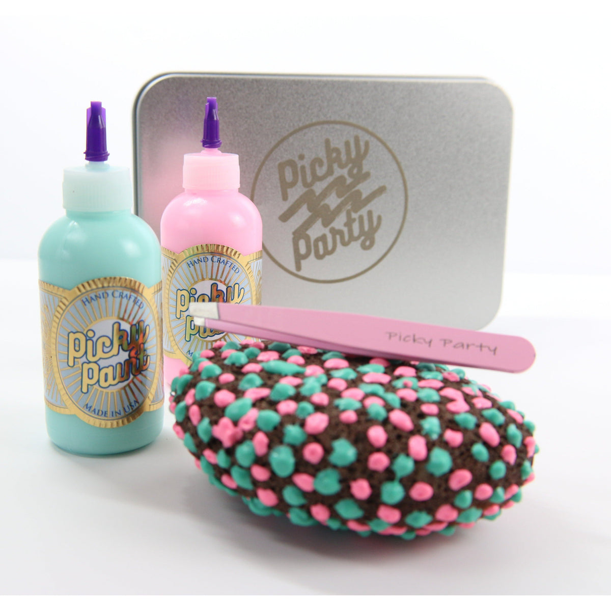 Picky Box Gift Set Box Pink and Aqua Finger Picky Stone – pickypumicestone